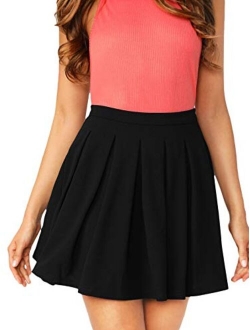 Women's High Waist Zipper Back Short Skater Skirt