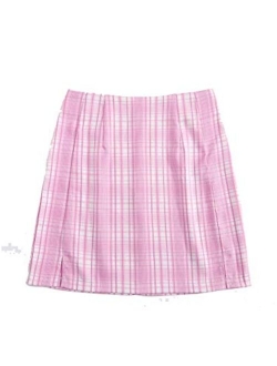 Women's Plaid High Waist Bodycon Split Mini Skirt