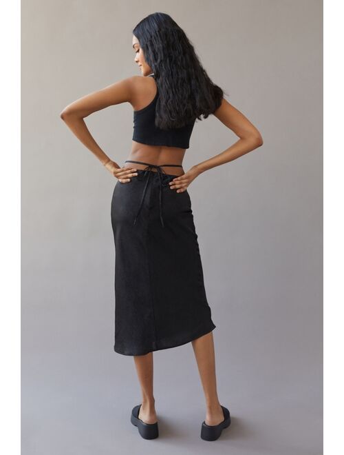 Urban Outfitters UO Satin Strappy Midi Skirt