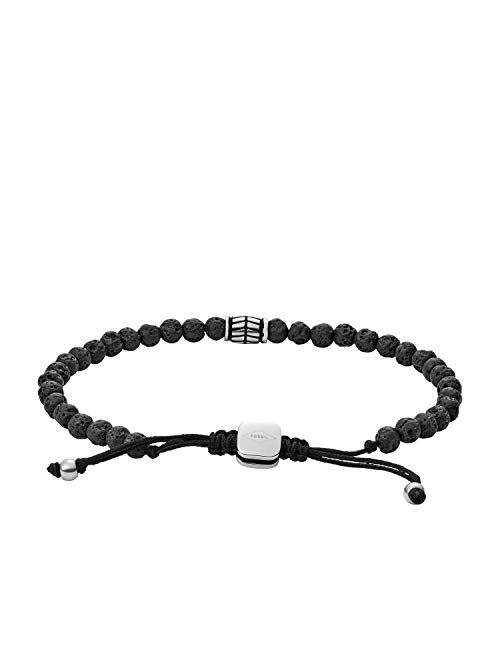 Fossil Men's Stainless Steel and Beaded Bracelet