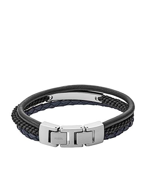 Fossil Men's Plated Stainless Steel Engravable Personalized Gift ID Bracelet