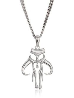 Jewelry Mandalorian Cut Out 925 Sterling Silver Men's Pendant Necklace