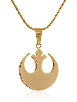 Jewelry Unisex Rebel Alliance Stainless Steel Gold IP Small Chain Pendant Necklace (SALES1SWMD)