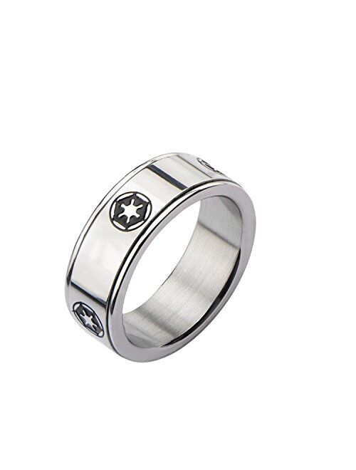 Star Wars Galactic Empire Symbol Ring Stainless Steel Spinner Ring Silver