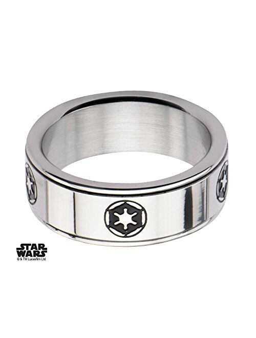 Star Wars Galactic Empire Symbol Ring Stainless Steel Spinner Ring Silver