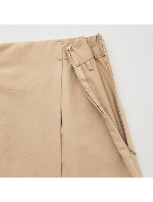 UNIQLO WOMEN LINEN-BLEND SKORT