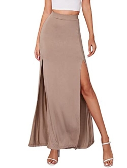 Women's Split High Waist Boho Maxi Long Skirt