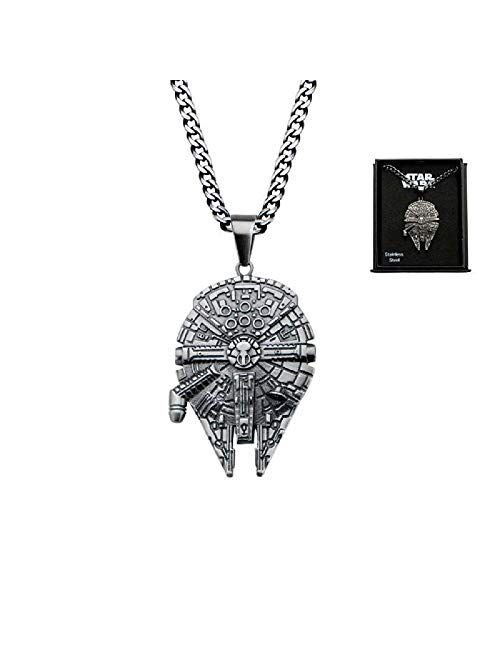 Star Wars Millennium Falcon Pendant Stainless Steel Necklace