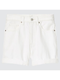 WOMEN HIGH-RISE DENIM SHORTS