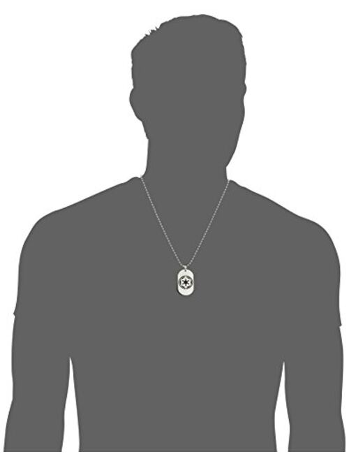 Star Wars Official Licensed Jewelry Men's Imperial Symbol Dog Tag Pendant and Stainless Steel Necklace, 22"