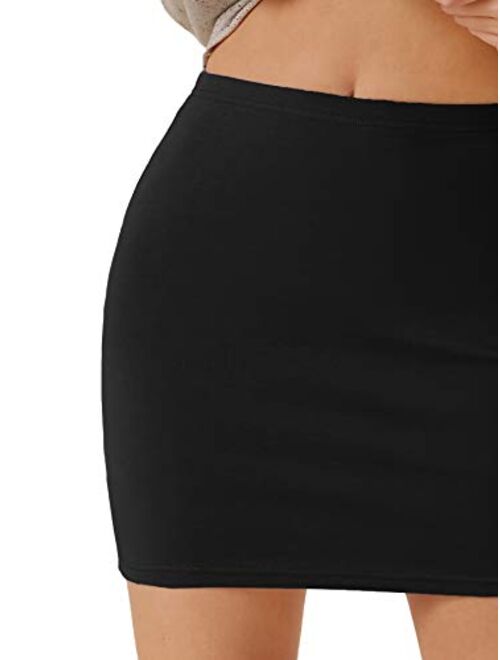 Verdusa Women's Basic High Waisted Pencil Bodycon Short Skirt