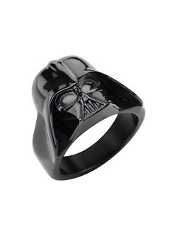 Jewelry Men's Darth Vader 3D Stainless Steel Black IP Ring, Size 13