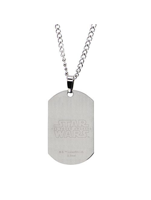 Star Wars Jewelry Episode 7 Millennium Falcon Laser Etched Dog Tag Pendant Necklace, 22"