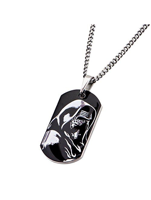 Star Wars Jewelry Episode 7 Kylo Ren Stainless Steel Dog Tag Men's Pendant Necklace, 22"