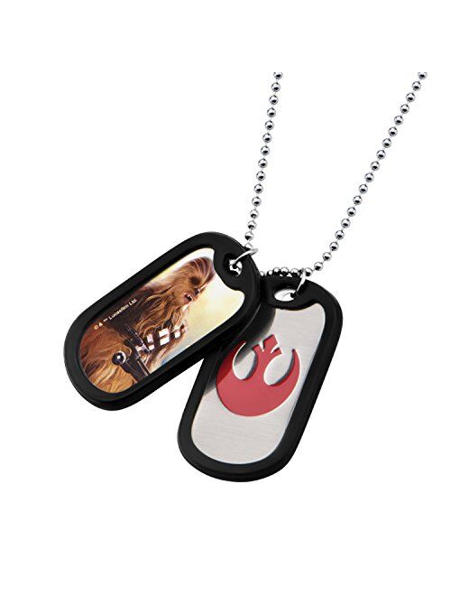 Star Wars Jewelry Episode 7 Chewbacca Stainless Steel Double Dog Tag Pendant Necklace, 22"