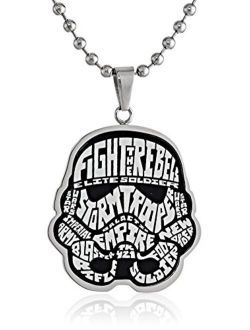 Jewelry Unisex Strom Trooper Enamel Wordings Stainless Steel Chain Pendant Necklace, 24"