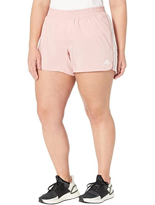 adidas Plus Size Pacer 3-Stripes Woven Shorts