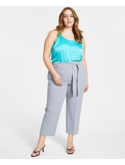 Plus Size Slim-Fit Ankle Crepe Pants, Created for Macy's