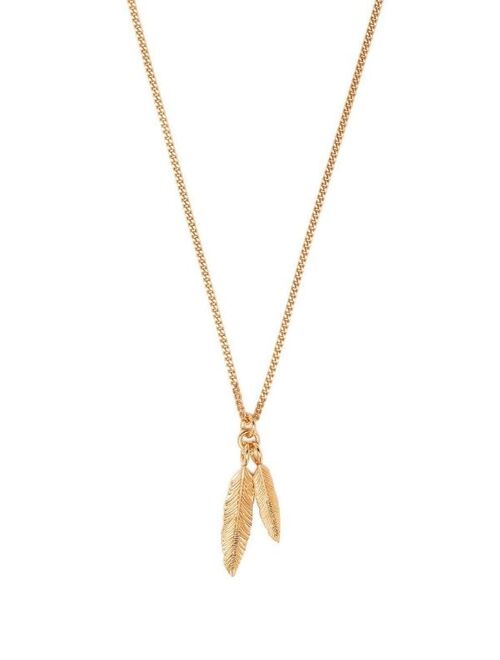 Emanuele Bicocchi Twin feather pendant necklace