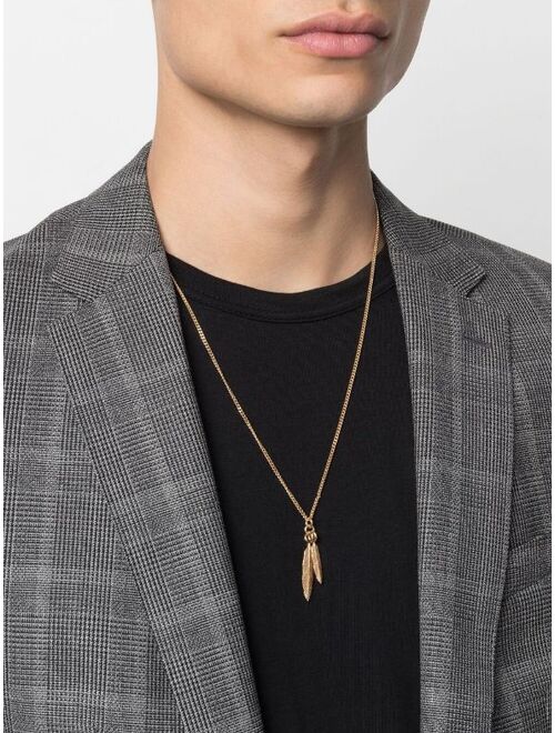 Emanuele Bicocchi Twin feather pendant necklace