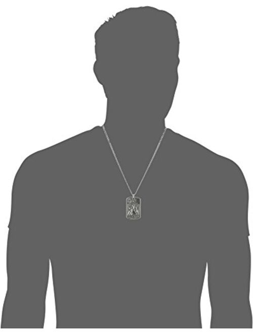 Star Wars Jewelry Poster Relief Stainless Steel Dog Tag Men's Pendant Necklace, 22"