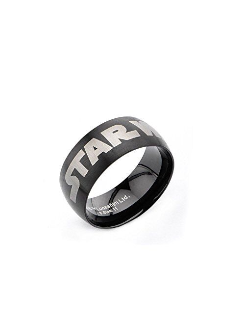 Star Wars: Men’s Logo Fashion Ring IP Black 316 Stainless Steel, Bin 50