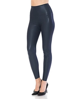 Women's High Waist Comfy Faux Leather Leggings Tights Stretchy Pleather Pants