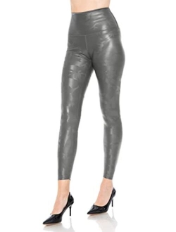 Women's High Waist Comfy Faux Leather Leggings Tights Stretchy Pleather Pants