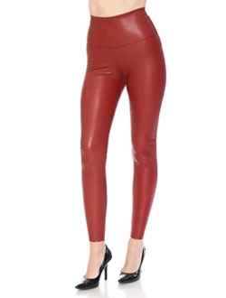 Women's High Waist Comfy Faux Leather Leggings Tights Stretchy Pleather Pants