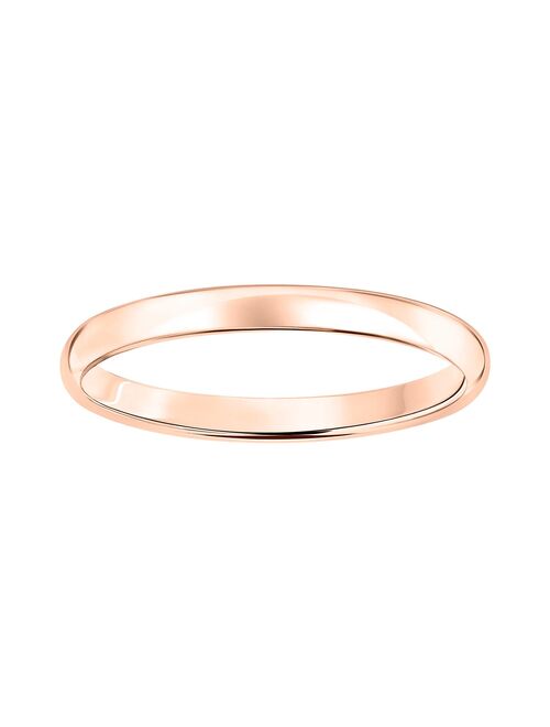 10k Gold 2 mm Polished Dome Wedding Band