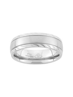 Stainless Steel Textured Wedding Band - Men