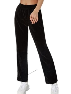 Women's Casual Pants High Waist Self Tie Loose Pants with Pockets