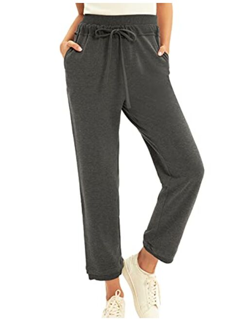 GRACE KARIN Women's Casual Trousers Drawstring Waist Ankle Pants with Pockets