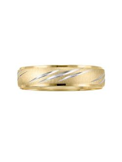 Lovemark 10k Gold Two Tone Men's Wedding Band