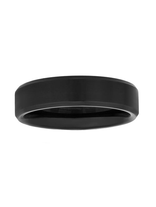 Men's Lovemark 6 mm Beveled Edge Tungsten Wedding Band