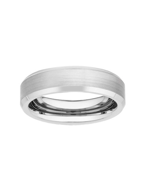 Men's Lovemark 6 mm Beveled Edge Tungsten Wedding Band