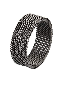 Stainless Steel Men's Comfort Fit Mesh Ring