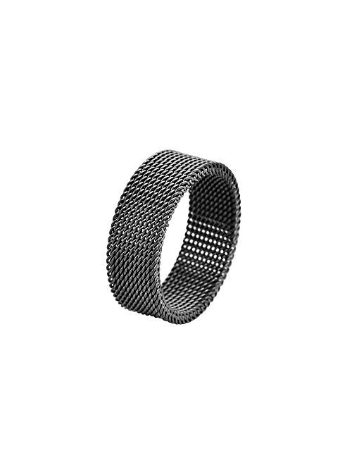 Geoffrey Beene Stainless Steel Men's Comfort Fit Mesh Ring