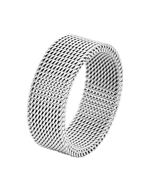 Geoffrey Beene Stainless Steel Men's Comfort Fit Mesh Ring