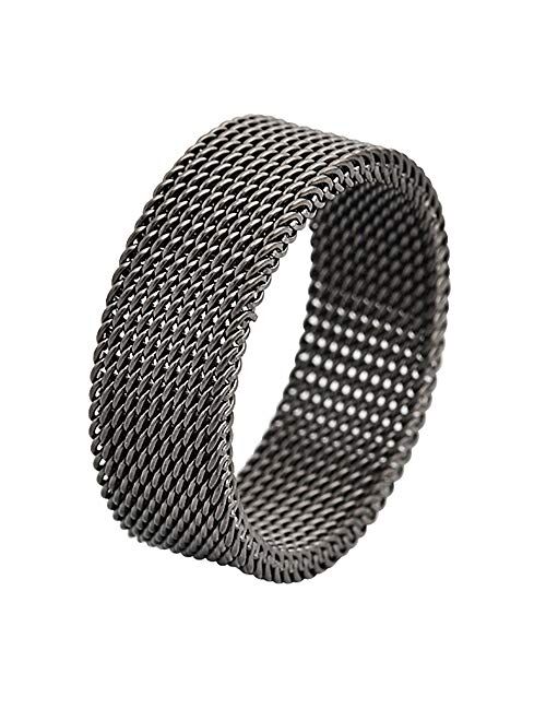 Geoffrey Beene Stainless Steel Men's Comfort Fit Mesh Ring