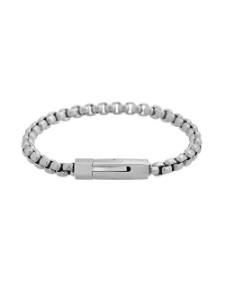 Men's Stainless Steel Pattern Box Chain Bracelet