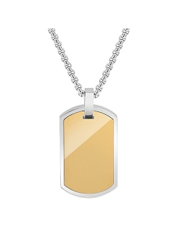 Men's Stainless Steel Engraveable Dog Tag Pendant Box Chain Necklace