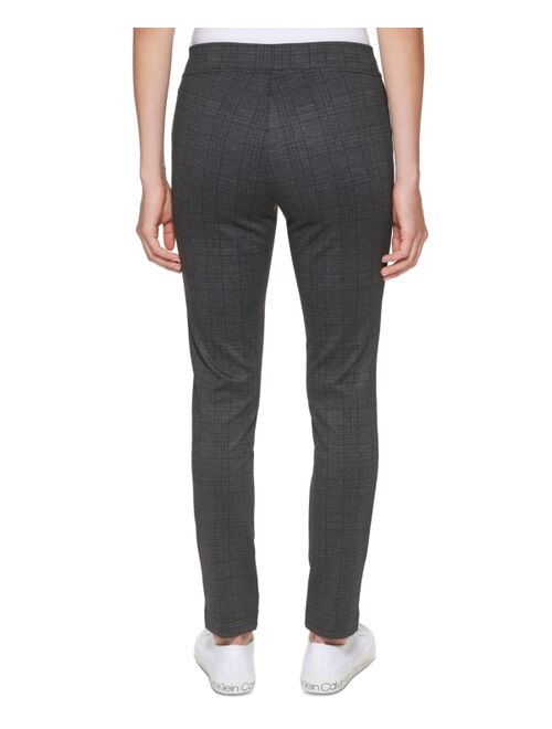 Calvin Klein Plaid Pull-On Pants