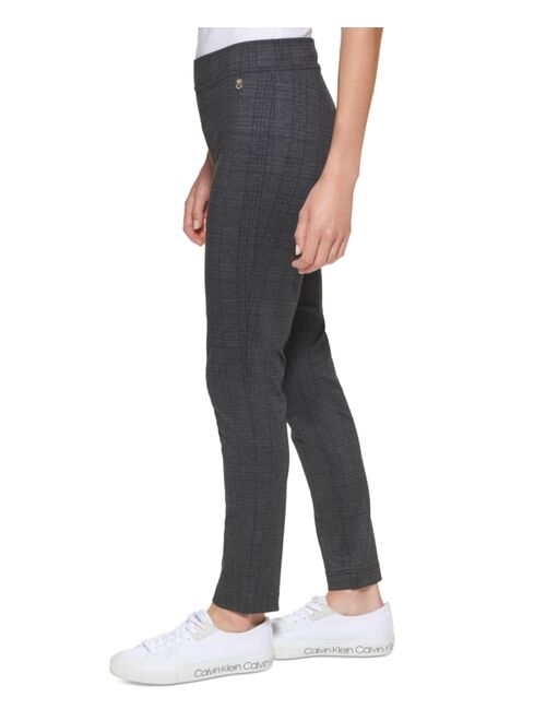 Calvin Klein Plaid Pull-On Pants