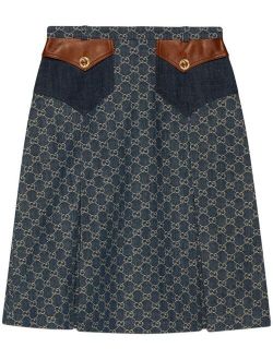 eco-washed organic denim skirt