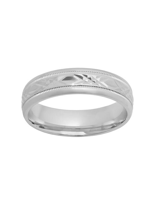 Sterling Silver Crisscross Wedding Band - Men