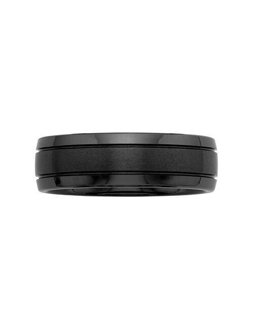 Men's Black Ceramic Multirow Wedding Band