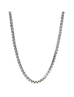 Blue Stainless Steel Box Chain Necklace