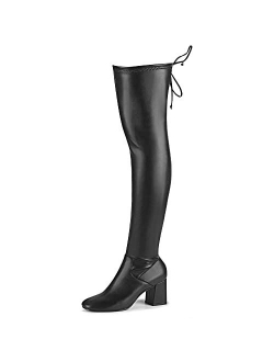 Women's Thigh High Boots Heeled Over The Knee Boots Fashion Sexy Winter Low Chunky Block Heel Knee Thigh Boots