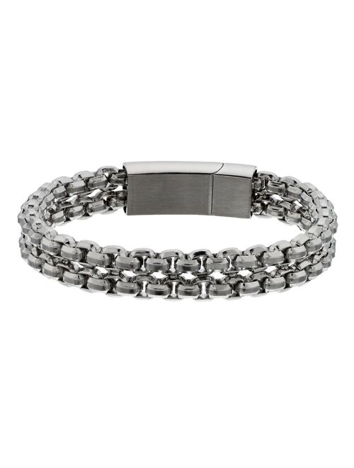 Men's Double Strand Stainless Steel Chain Bracelet